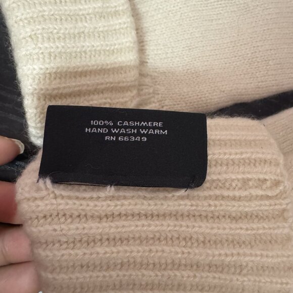 Sutton Studio 100% Cashmere Womens Ivory Knit Gloves Long Ribbed Cuff One Size - Picture 7 of 9